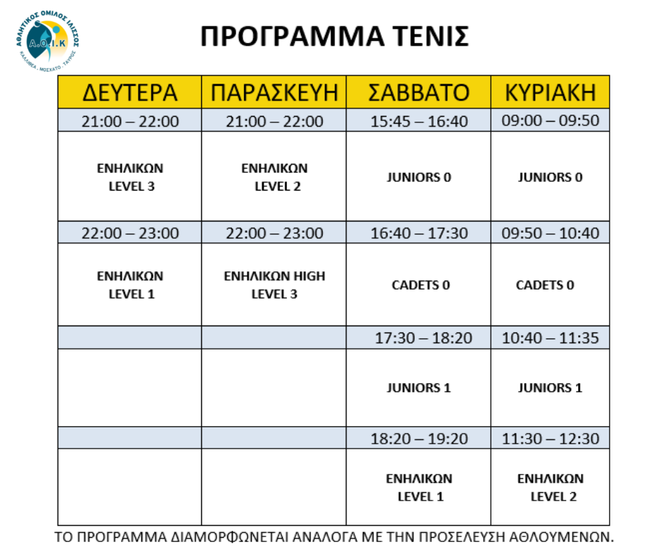 tennis program